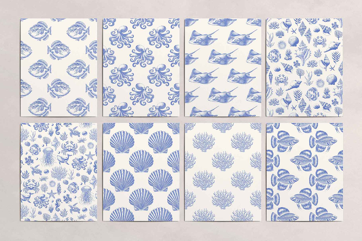 Undersea world seamless patterns, a Pattern Graphic by Anatartan Design (Photo 7 of 7)