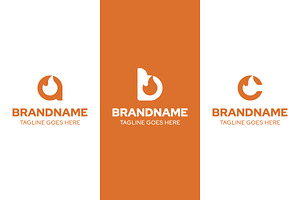 Letter A B C Fire Simple Logo Set, a Branding & Logo Template by Pray Art Design Studio