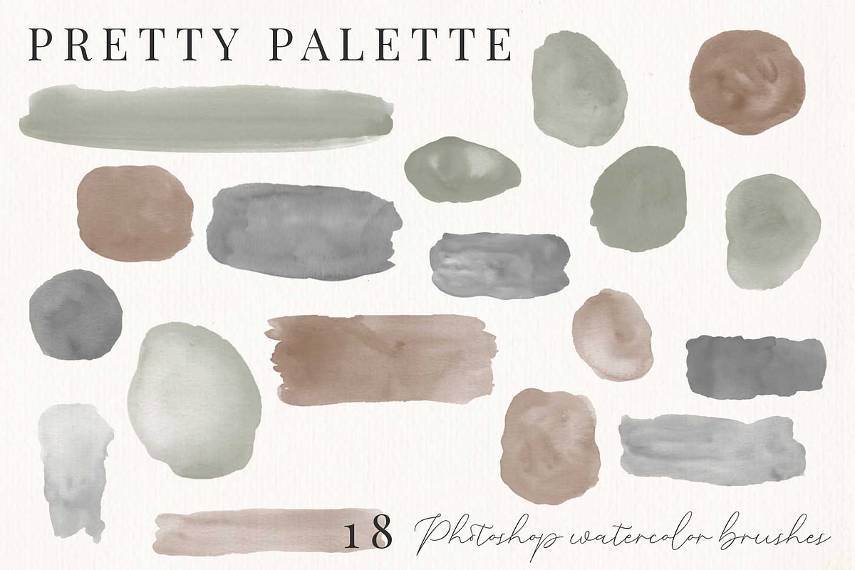 Pretty Palette PS Watercolor Brushes preview 3