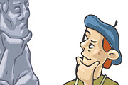 Sculptor And His Self Portrait, an Illustration by LEKS illustrations (Thumbnail 2 of 2)