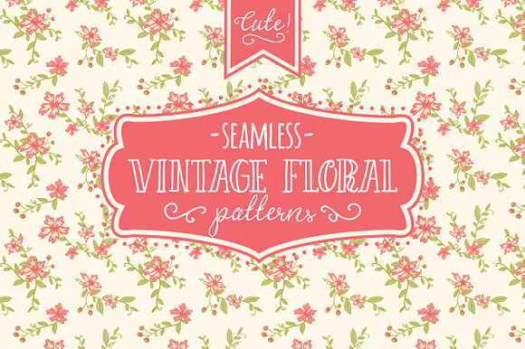 Seamless Vintage Floral Patterns preview 5