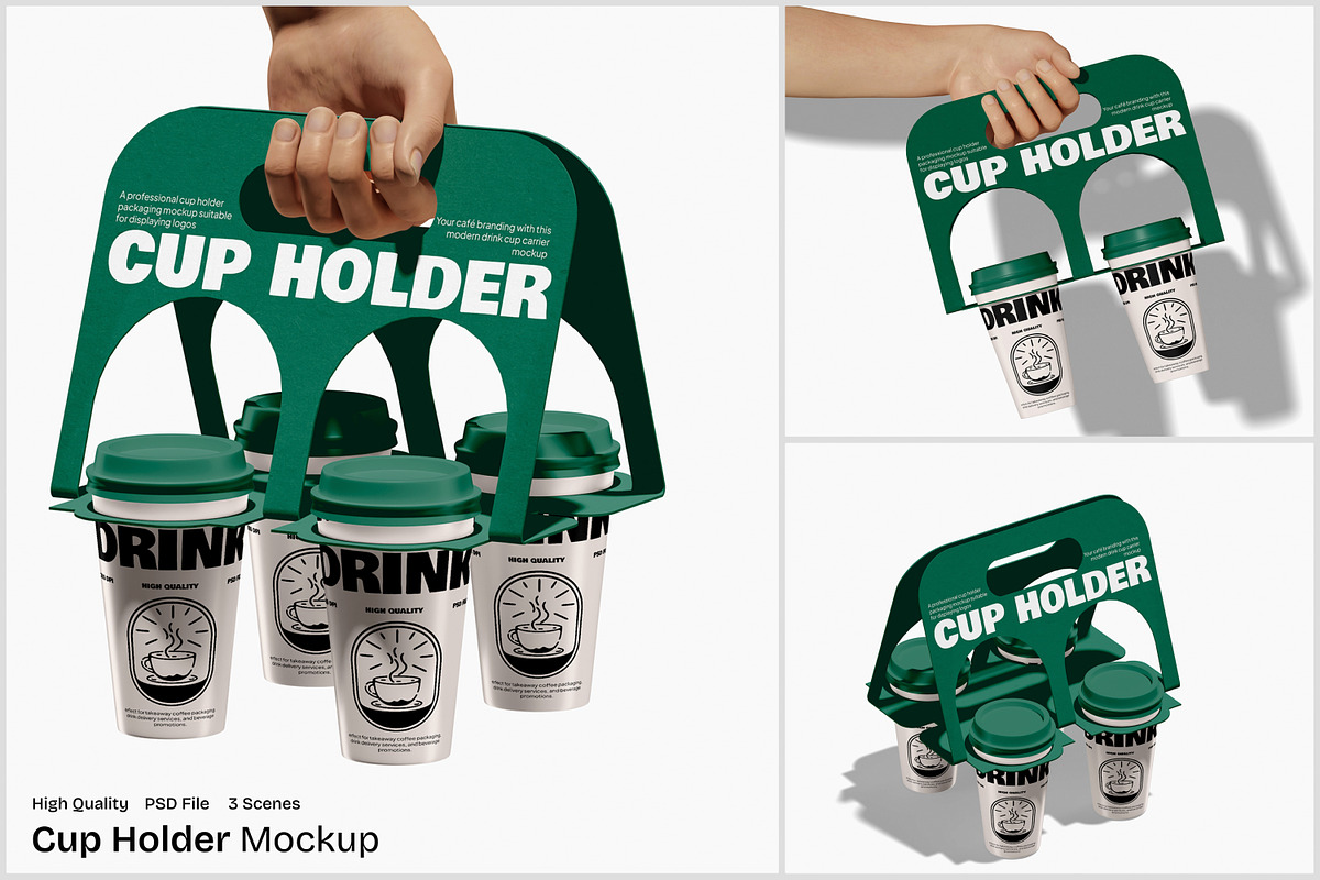 Cup Holder Mockup, a Packaging Mockup by Unerispace (Photo 1 of 5)