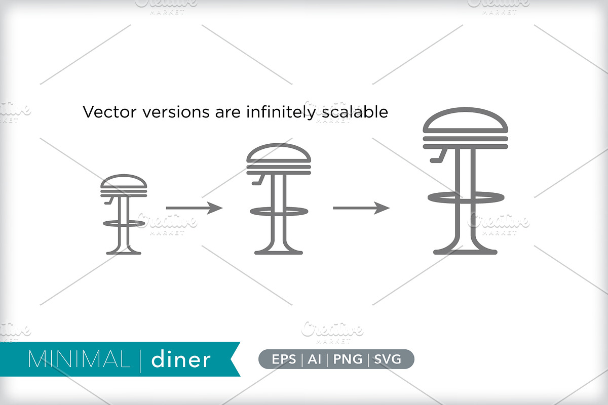 Minimal diner icons, an Outline Icon by Picture Window (Photo 4 of 5)