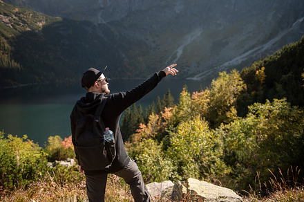 Hiking man travel outdoor lifestyle., a Sports & Recreation Photo by Olena Rudo