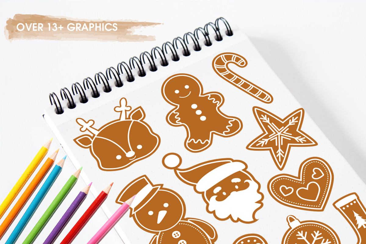 Gingerbread Cookies, an Illustration by PrettyBundles (Photo 3 of 5)