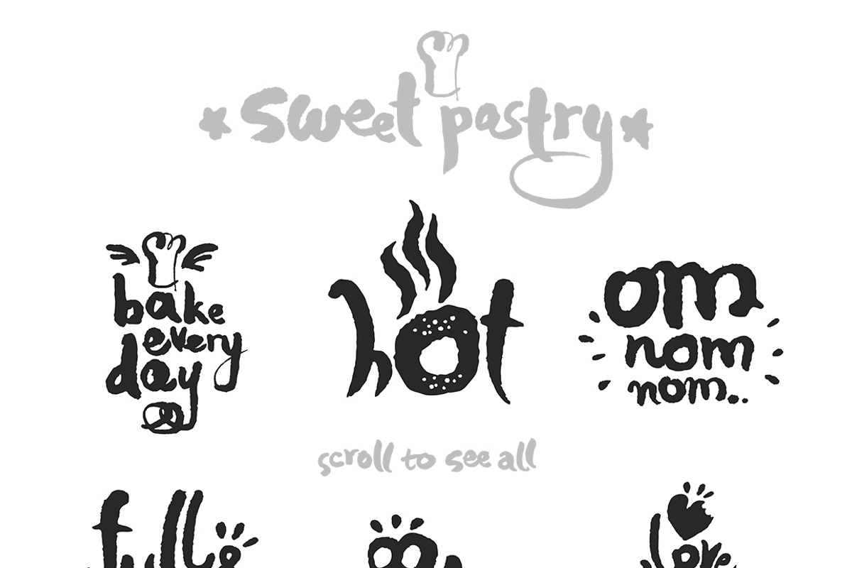 Sweet Pastry Letterings, an Education Illustration by Mazheika Store (Photo 8 of 9)