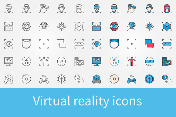 Virtual Reality Icons Set