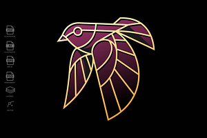 Lineart Bird Tattoo Illustration