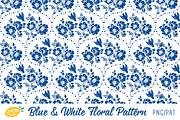Blue & White Floral Pattern Bundle, a Pattern Graphic by LemonDesign (Thumbnail 7 of 13)