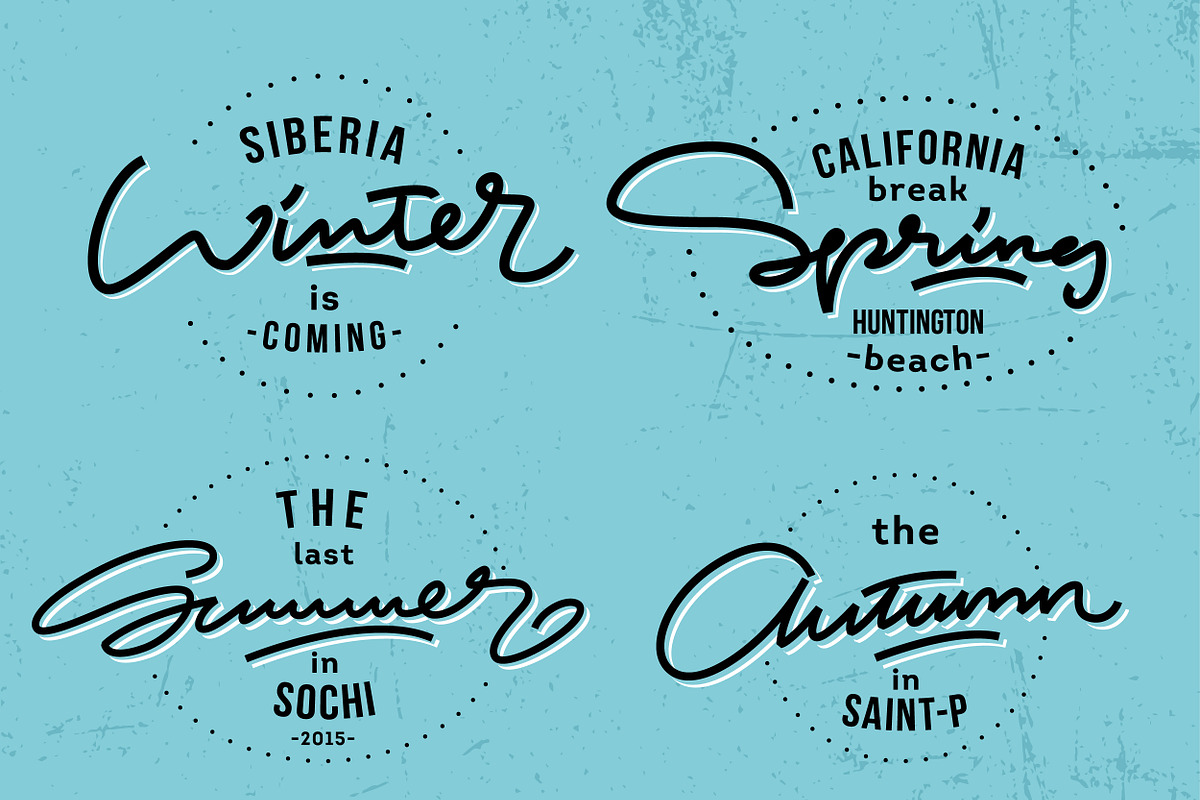 Seasons lettering titles, a Seasonal Illustration by Oster Oleg (Photo 2 of 2)