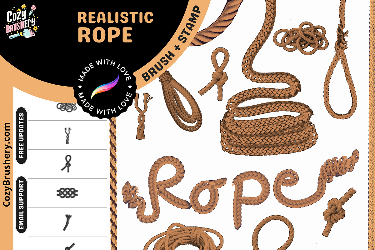 Realistic Rope Brushes, a Brush Add-On by Cozy Brushery (Photo 1 of 8)
