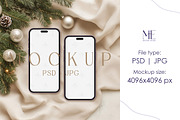 Christmas iPhone Screen Mockup PSD, a Mockup by Mie Mockup Studio (Thumbnail 1 of 4)