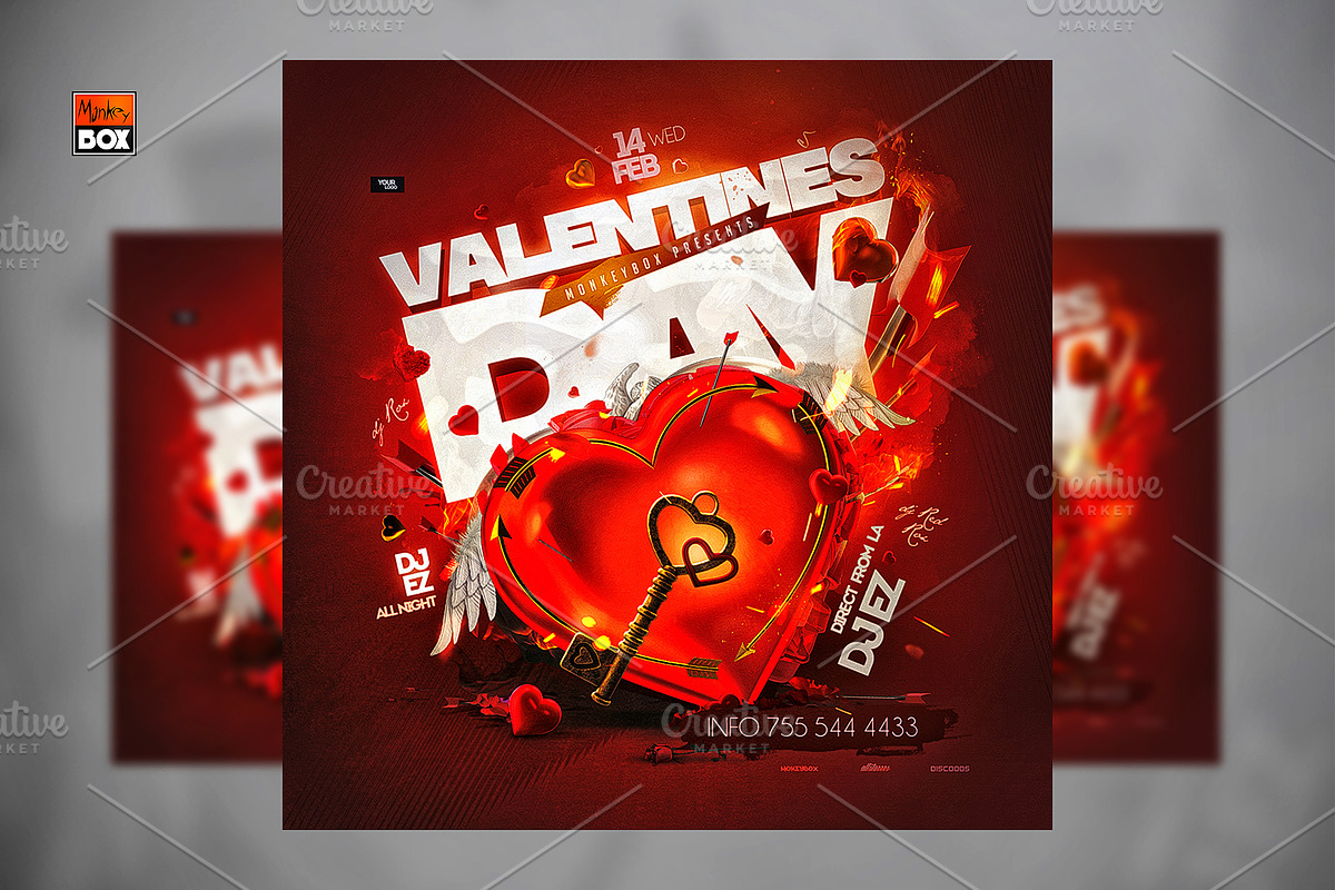 Valentines Day Template, a Flyer Template by MonkeyBOX (Photo 1 of 3)