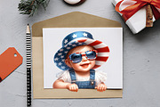 4th Of July Cute Baby Girl Clipart, a Person Illustration by RobertsArt (Thumbnail 4 of 7)