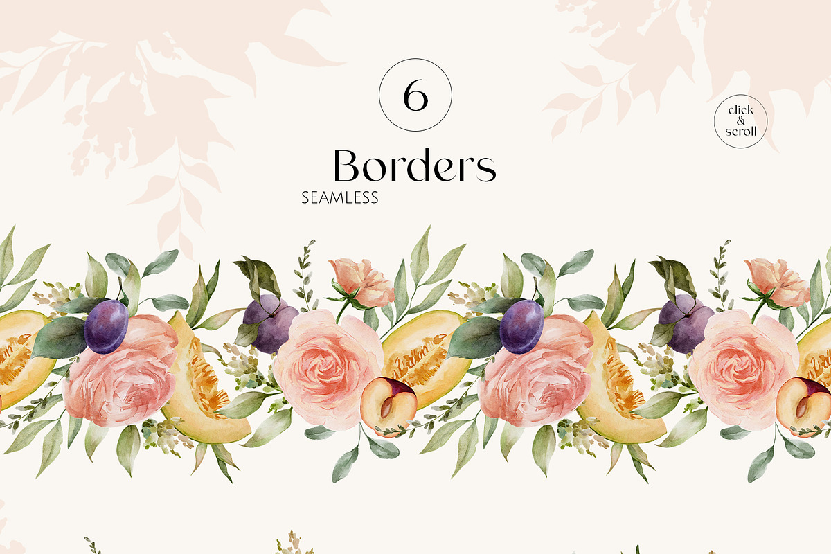 FRUITY SUMMER watercolor floral set, a Seasonal Illustration by Yuliia Lashevska (Photo 8 of 13)
