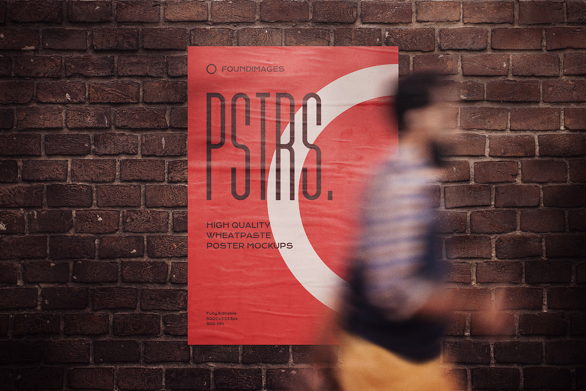 50 poster mockup bundle glued paper, an Advertising Mockup by FoundImages (Photo 46 of 55)