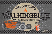 Walkingblue -  Retro Rough Font, a Font by LetterStock (Thumbnail 1 of 7)
