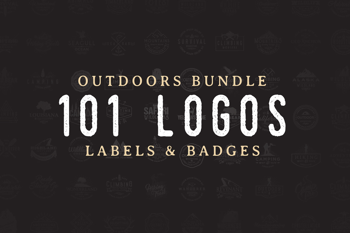 101 Outdoor Logos Bundle, a Graphic by Red Monkey (Photo 1 of 9)
