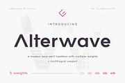 Alterwave - Sans Serif Font Family, a Sans Serif Font by AlienValley (Thumbnail 1 of 9)