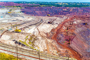 Iron ore mining in mikhailovsky field within kursk magnetic anom stock photo, an Industrial Photo by Leonid Andronov