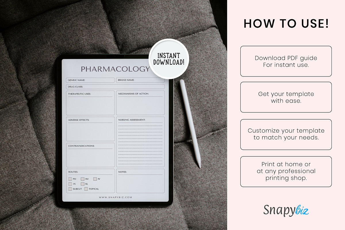 Canva Pharmacology Nursing PDF, a Stationery Template by Snapybiz (Photo 5 of 11)