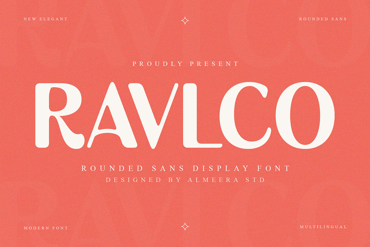Ravlco — Retro Display Sans, a Sans Serif Font by Almeera Std (Photo 1 of 10)