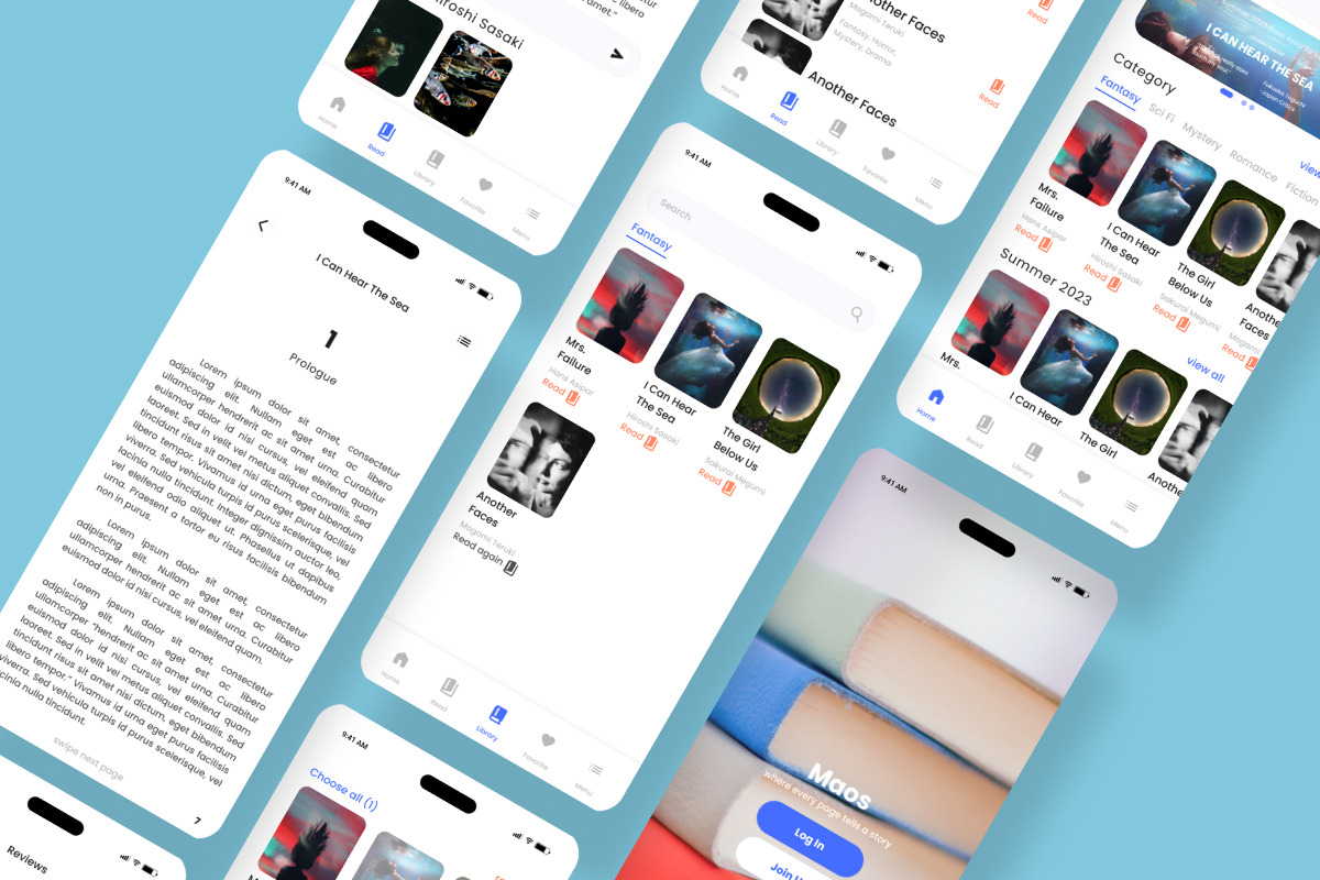 Maos - E-book Mobile Apps, an UI Kit Template by twinstd (Photo 3 of 4)