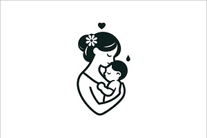 Abstract Mother and Baby Logo, a Branding & Logo Template by Vectorium Studio