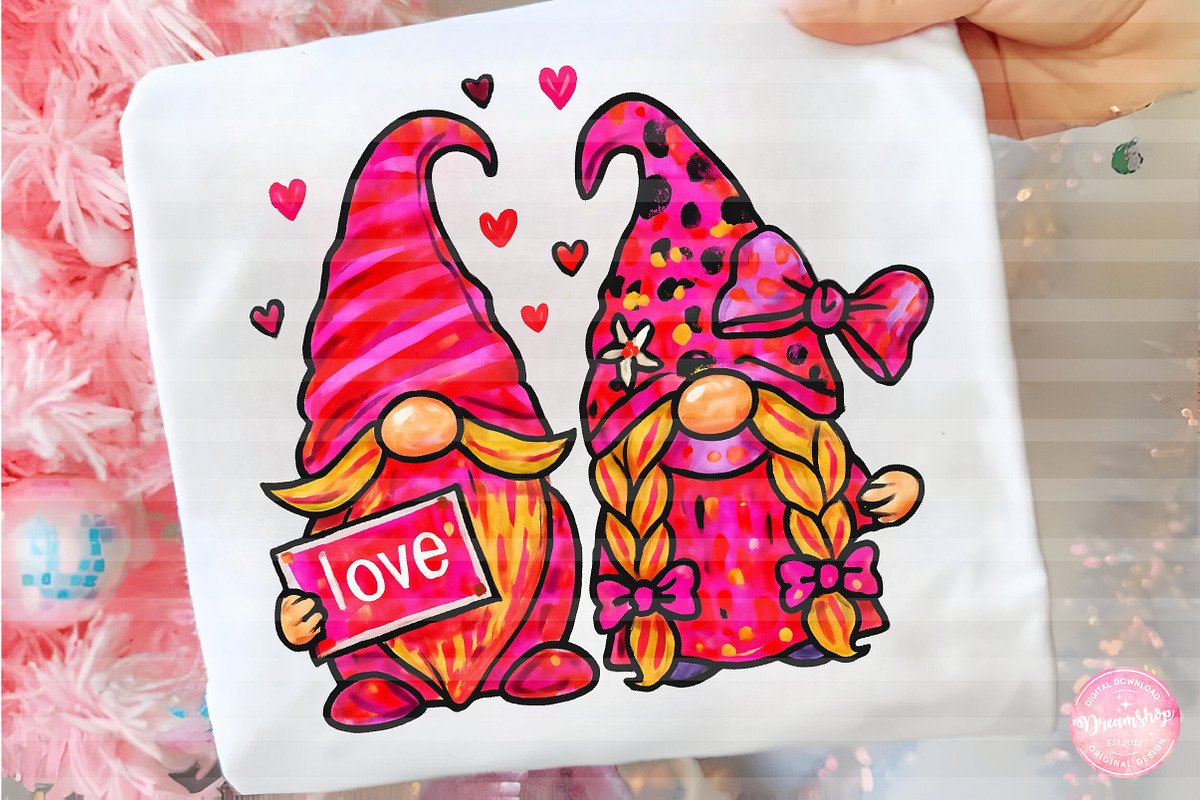 Valentine's Day Gnomies Png, an Illustration by CreationArt (Photo 1 of 6)