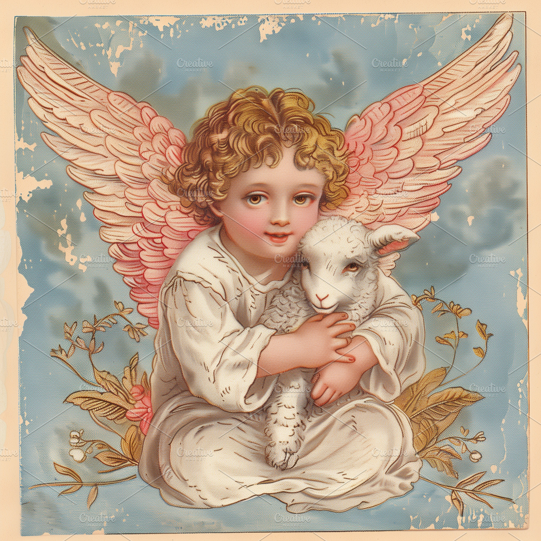 vintage card with angel, a Holiday Photo by Imaginarium