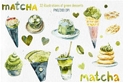 Watercolor Matcha, a Food Illustration by Budogoshch (Thumbnail 2 of 6)