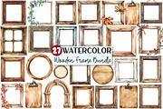 Watercolor Wooden Frame Clipart, an Illustration by Rose Art (Thumbnail 1 of 7)
