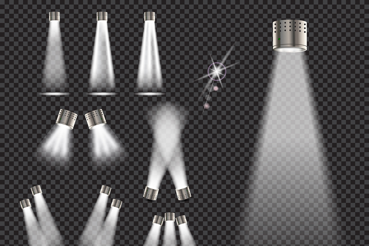 Set of stage spotlights, a Templates & Theme by Traudl's shop