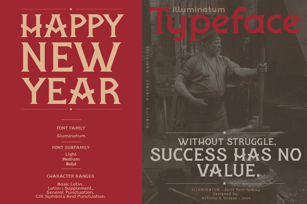 illuminatum - serif font family, a Serif Font by Artistic & Unique (Photo 14 of 14)