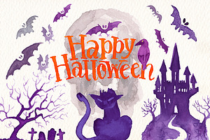 HALLOWEEN WATERCOLOR CLIPART