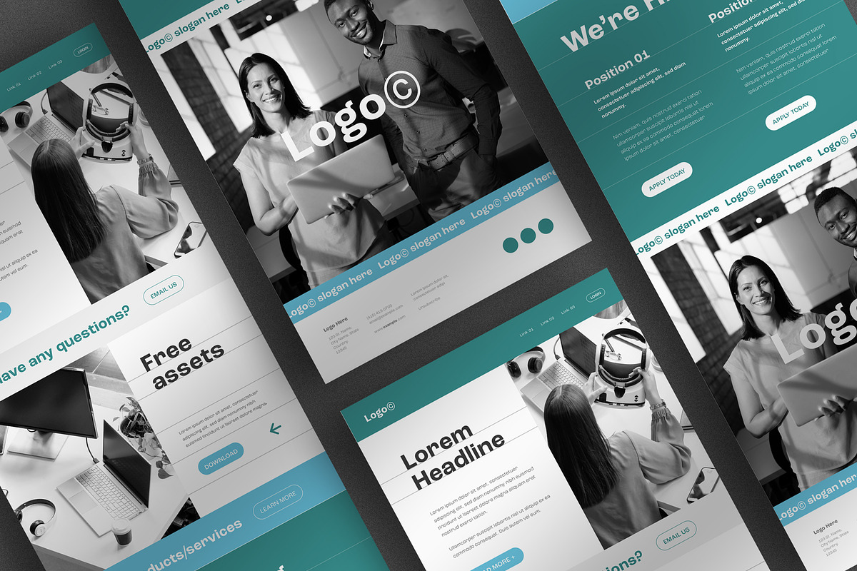 Business Newsletter with Blue & Gree, a Templates & Theme by wavebreak