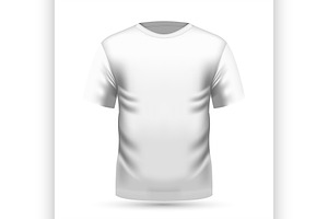 Mens White T-shirt In Front View