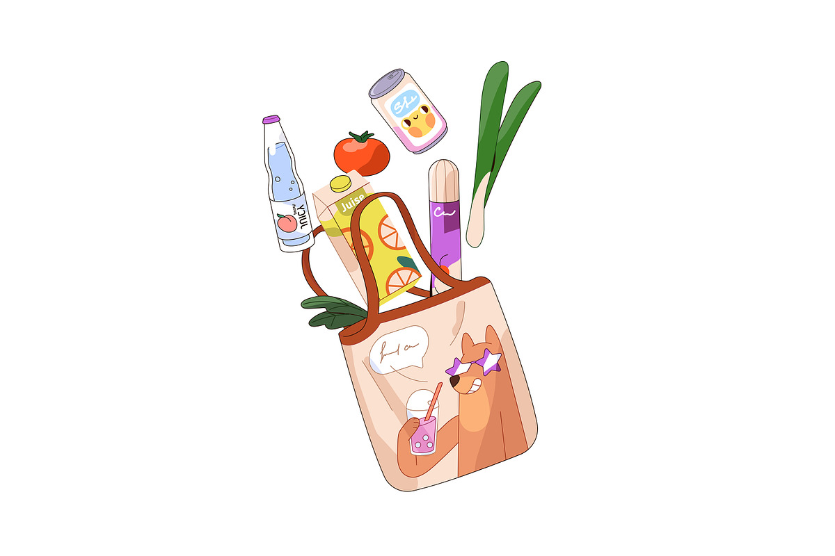 Grocery baskets for shopping food, a Food Illustration by PaperTrident (Photo 5 of 9)