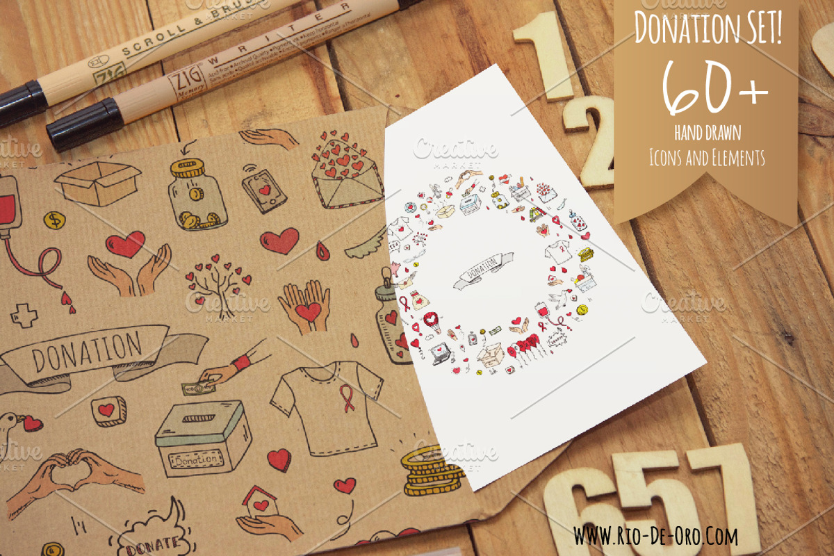 63 Donation hand drawn color icons!, an Outline Icon by Natasha-Pankina.com (Photo 4 of 4)