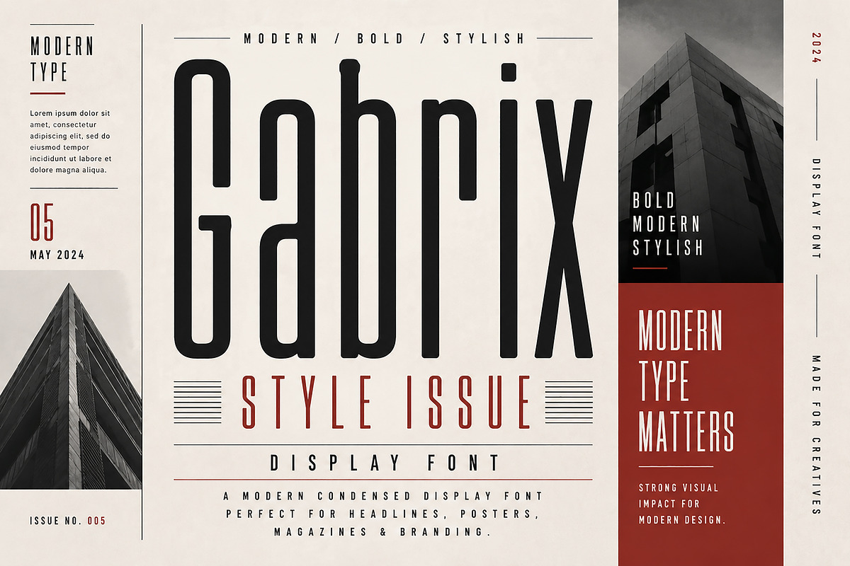 Gabrix – Modern Display Font, a Slab Serif Font by Wow Magic (Photo 4 of 4)