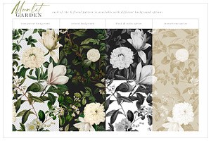 Moonlit Garden Floral Patterns