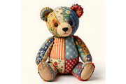 Patchwork Teddy Bear, an Animal Illustration by Sharon Schwalbe (Thumbnail 3 of 4)