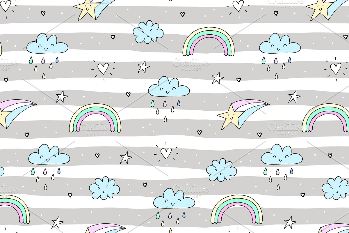 Cute unicorns patterns collection., a Pattern Graphic by Irene_Boiko_ART (Photo 9 of 22)