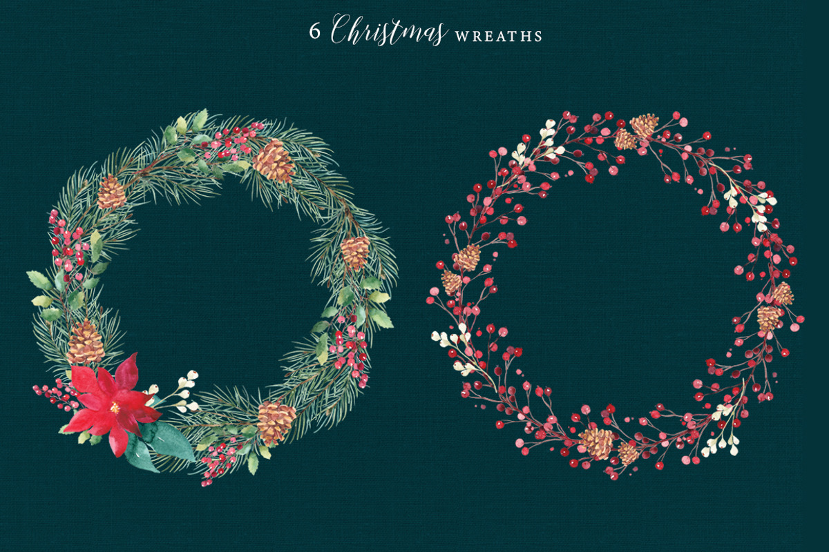 Merry Christmas watercolor set, a Poster Template by Anna's Lettering (Photo 4 of 18)