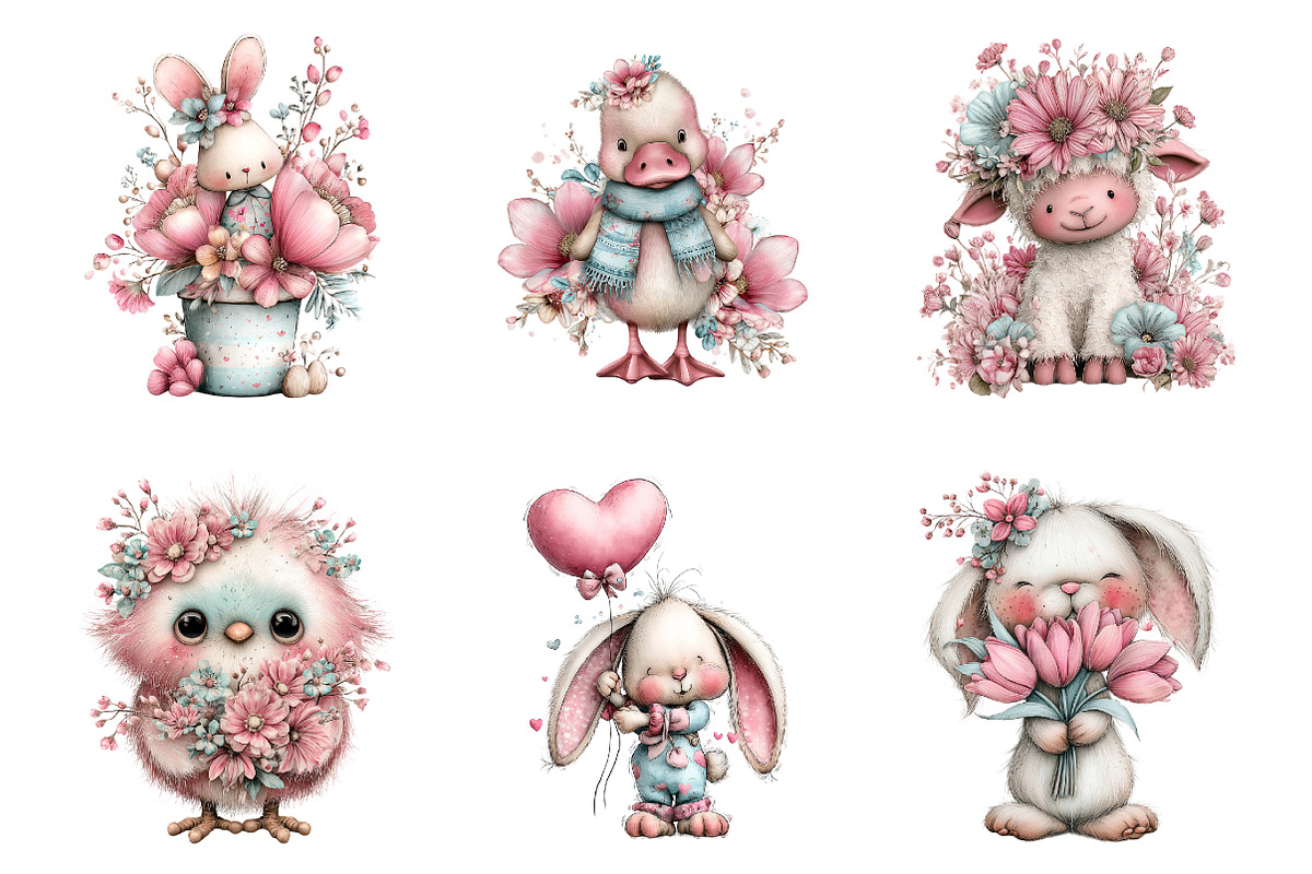 Whimsical spring clipart, an Illustration by SinaCreation (Photo 5 of 11)