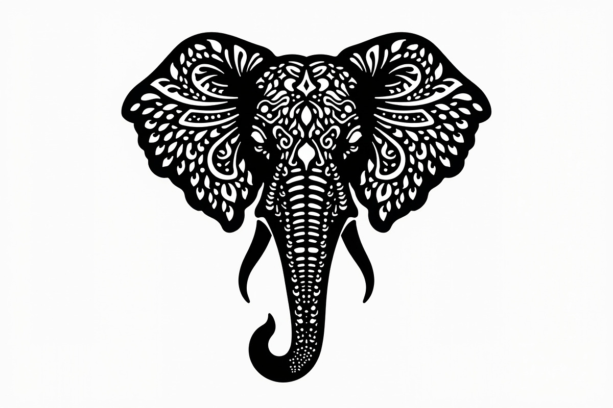 Elephant Silhouette with Ornamental, an Illustration by Amazin_art (Photo 8 of 16)