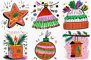 Watercolor Boho Christmas Clipart, an Illustration by Canvas Craft (Thumbnail 2 of 8)