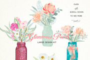 50% OFF Peach peonies Watercolor, an Illustration by LABFcreations (Thumbnail 6 of 12)