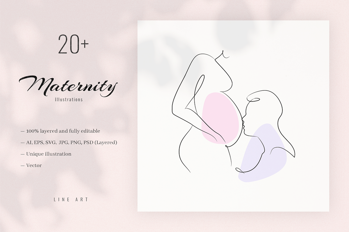 Maternity 20+ Line Art Illustrations, a Decorative Illustration by le-genda (Photo 1 of 11)