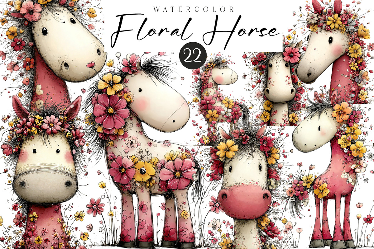 Floral Horse, an Illustration by CreationArt (Photo 1 of 5)